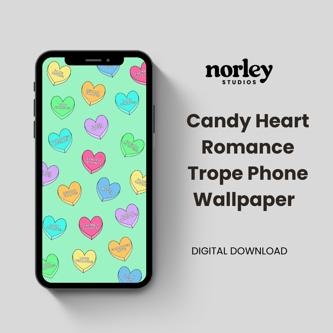 Romance Trope Candy Heart iPhone Wallpaper Pack (7)