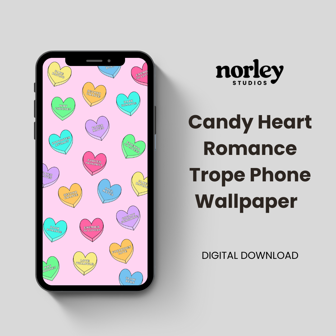 Romance Trope Candy Heart iPhone Wallpaper Pack (7)